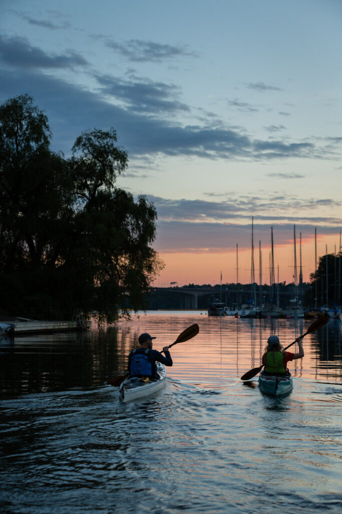 2 people in kayaks at the long island